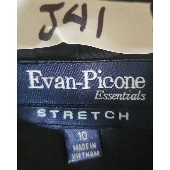 J41  Evan Picone Essentials black 3-button blazer lined, business office - Picture 6 of 7